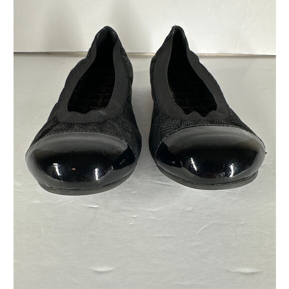 Vionic Allora Ballet Flats Slip On Patent Cap Toe Black 5 Orthaheel Balletcore - Picture 2 of 8